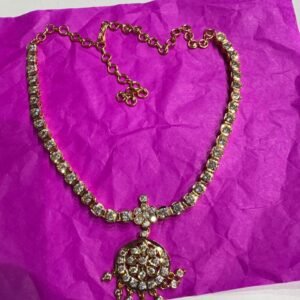 Panchaloham with polish white stone necklace