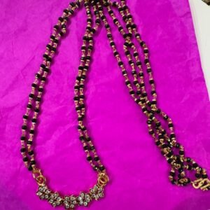 Panchaloham Micro gold polish 26 inches Black Beads chains Price